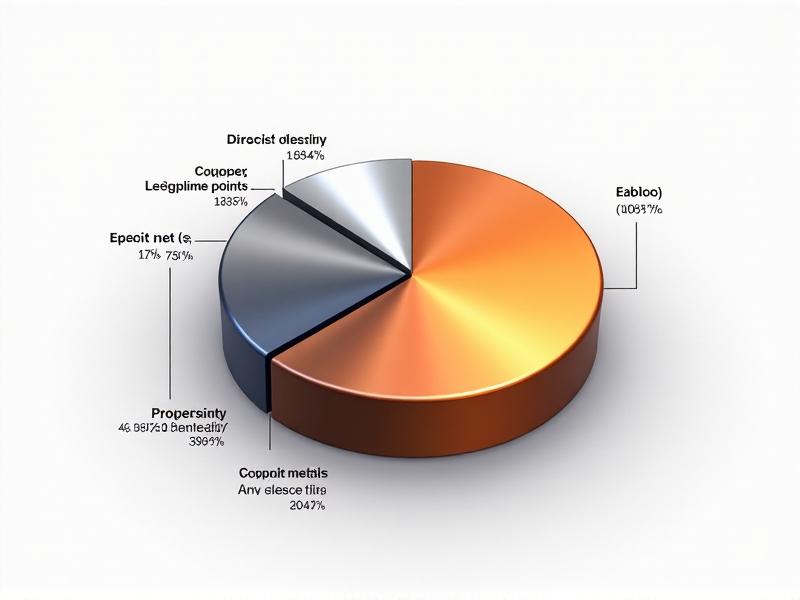 A detailed diagram of Babbitt metal’s composition, showing the percentages of tin, antimony, and copper in a colorful pie chart. The image is set against a white background, with labels and annotations highlighting the properties of each element.